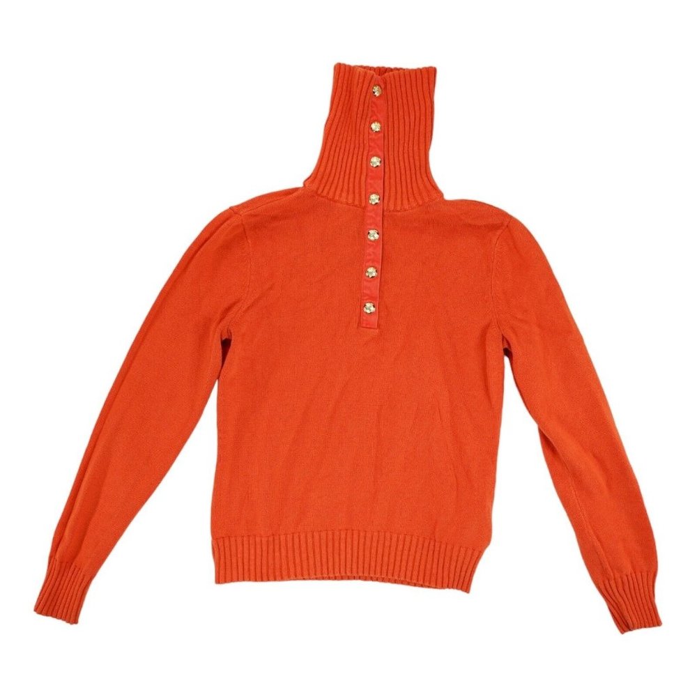 Lauren Ralph Lauren Cotton Sweater Snaps Down Converts To High  Neck Classic‎